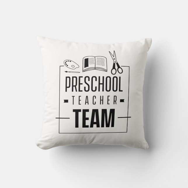 Preschool Teacher Team Throw Pillow (Front)