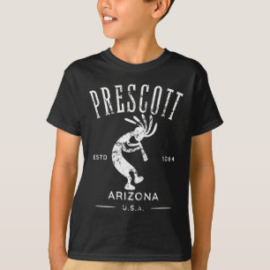 Prescott Arizona Dancing Kokopelli Distressed Desi T-Shirt