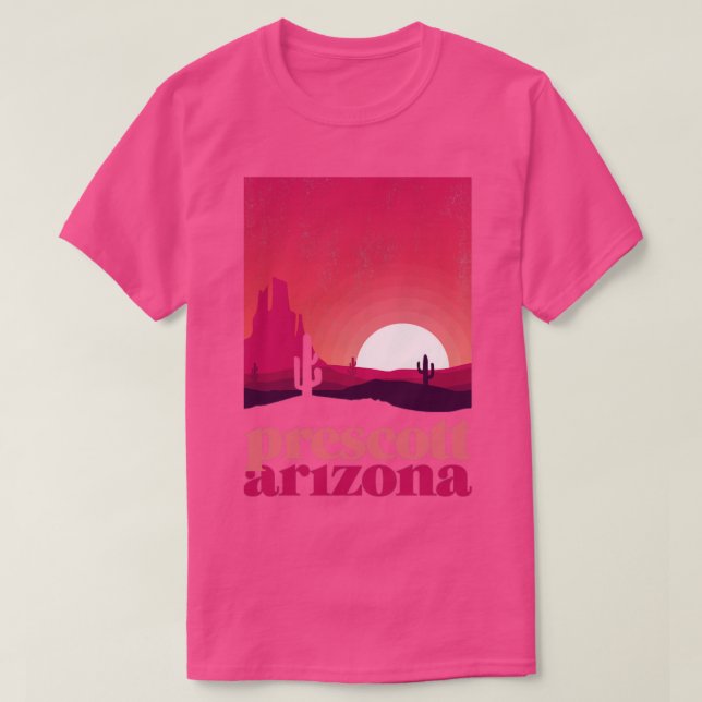 Prescott Arizona Desert Illustration Vintage Souve T-Shirt (Design Front)