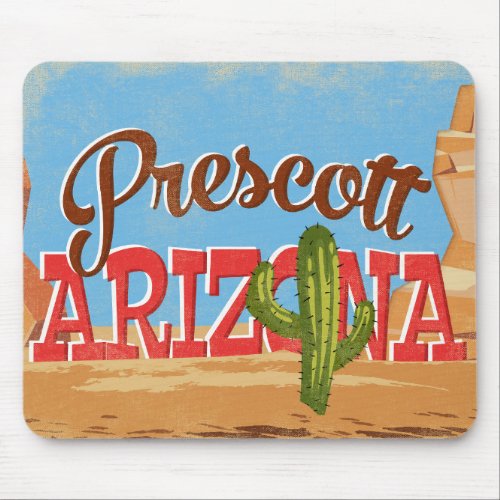 Prescott Arizona Vintage Travel Mouse Pad