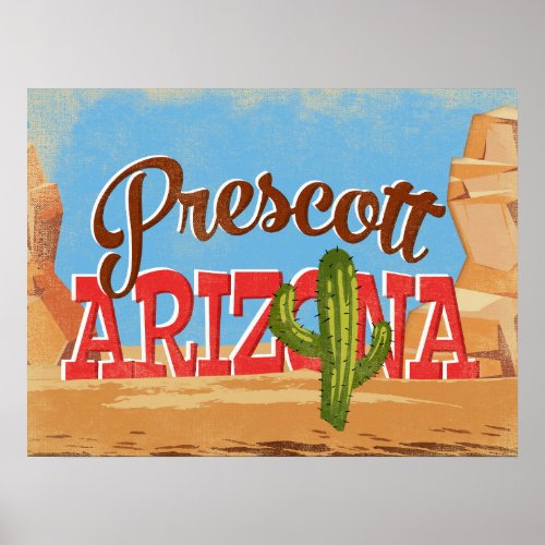 Prescott Arizona Vintage Travel Poster