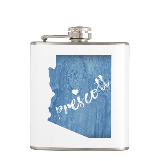 Prescott Arizona Wood Grain Flask (Front)
