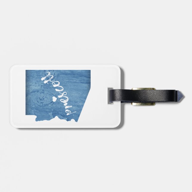 Prescott Arizona Wood Grain Luggage Tag (Back Horizontal)