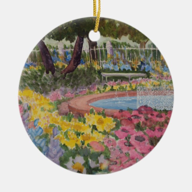 Prescott Park Garden Poppies Portsmouth NH Ceramic Ornament (Front)