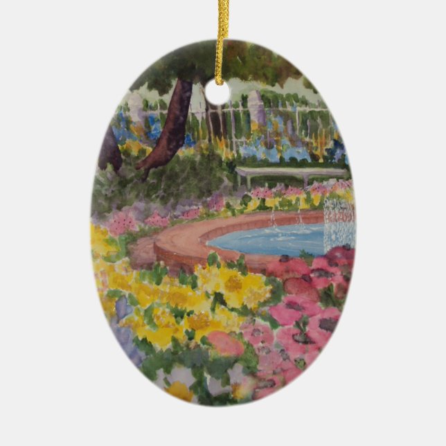 Prescott Park Garden Poppies Portsmouth NH Ceramic Ornament (Front)
