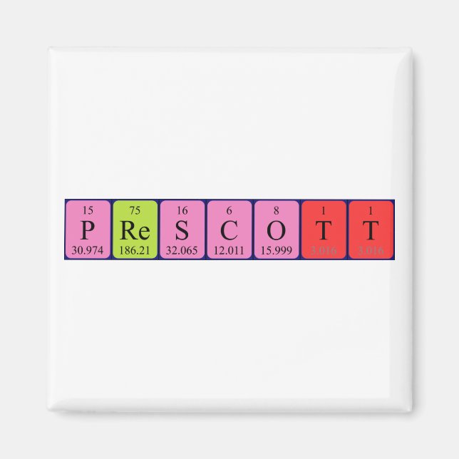 Prescott periodic table name magnet (Front)