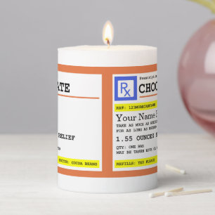 Prescription Chocolate Customizable Name Pillar Candle