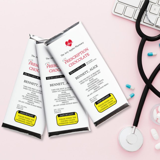 PRESCRIPTION chocolate nurse medic graduation gift Hershey Bar Favors (Creator Uploaded)