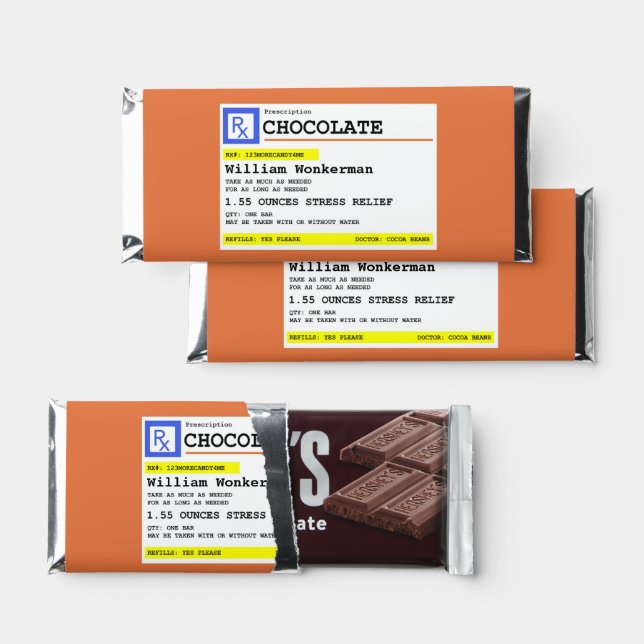 Prescription Chocolate Personalized Hershey Bar  (Front)
