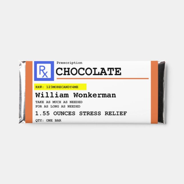 Prescription Chocolate Personalized Hershey Bar Fa (Front)