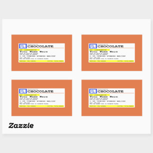 Prescription Chocolate Personalized Rectangular Sticker