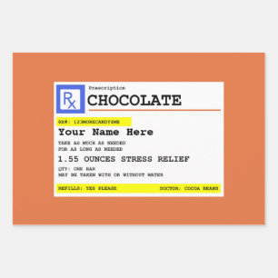 Prescription Chocolate Personalized Wrapping Paper Sheets