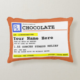 Prescription Chocolate with Name Accent Pillow