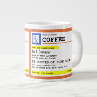 Prescription Coffee Jumbo Mug with Custom Name