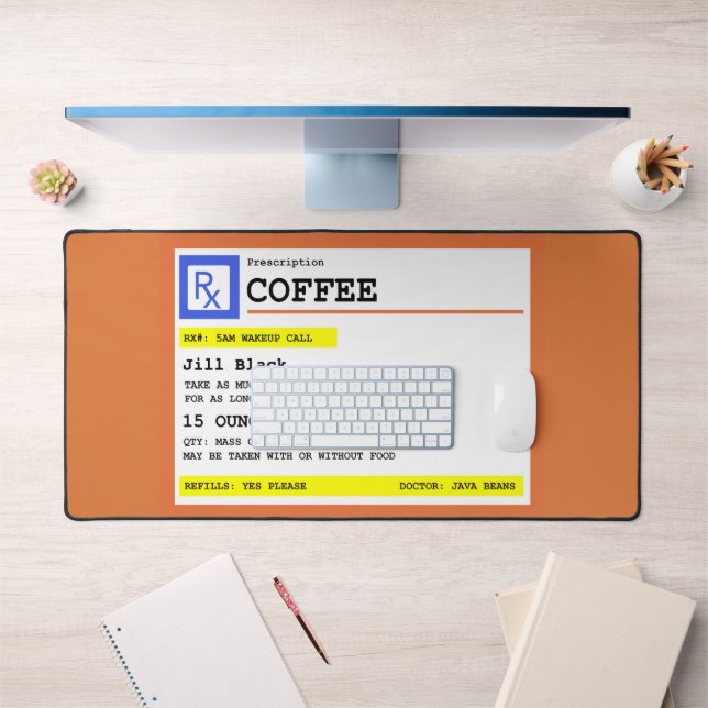 Prescription Coffee Personalized Funny Desk Mat (Office 1)