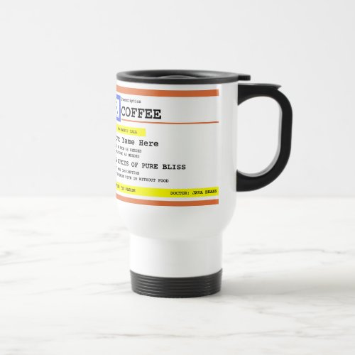 Prescription Coffee Personalized Travel Mug