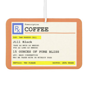 Prescription Coffee Square Personalized Air Freshener
