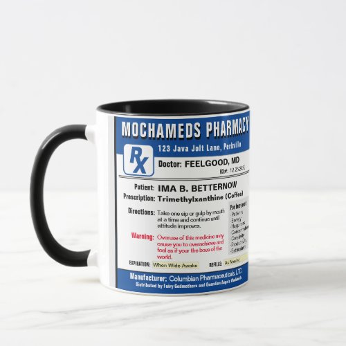 Prescription for Coffee Rectangular Sticker Mug