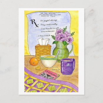 Prescription For Wellness Inspirational Postcard by VisionsandVerses at Zazzle