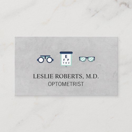 Prescription Glasses Eye Chart   Optometrist Business Card