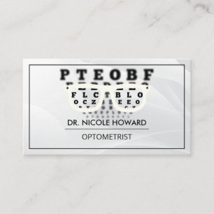 Prescription Glasses Eye Test Business Card