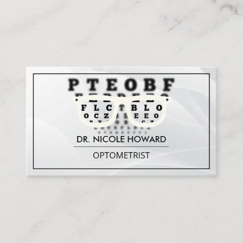 Prescription Glasses  Eye Test Business Card