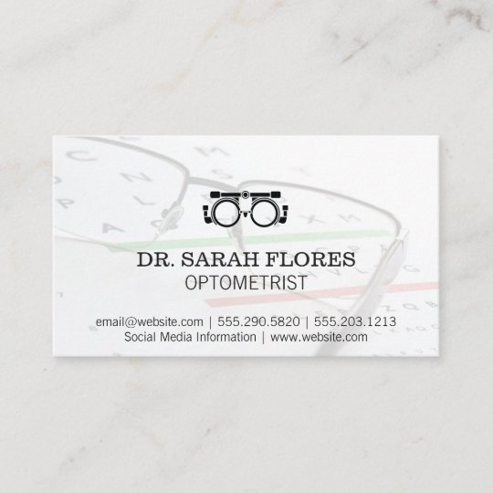Prescription Glasses | Optometrist Equipment Business Card | Zazzle.com