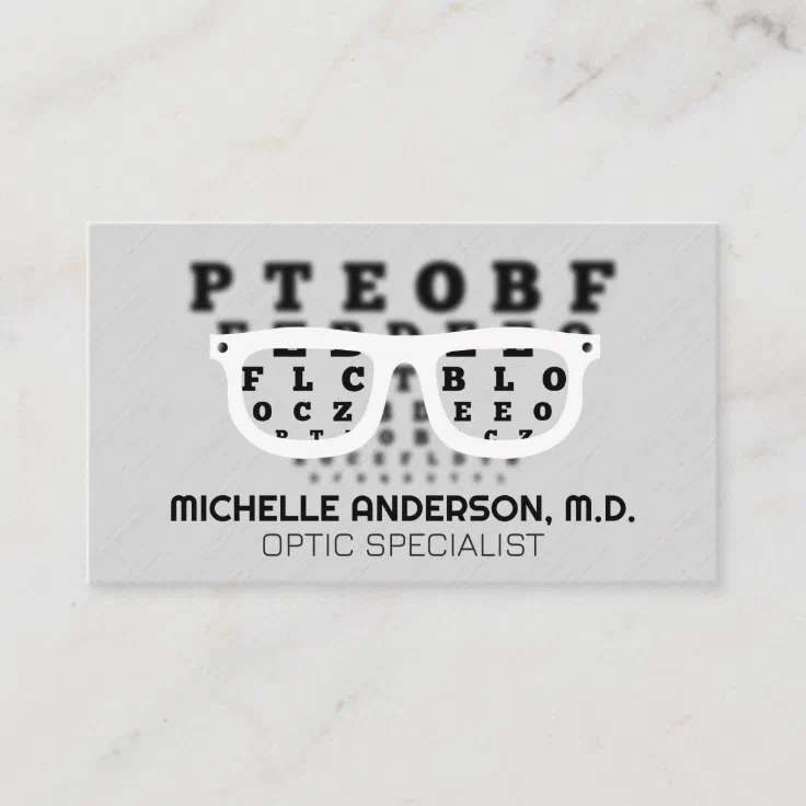 Prescription Glasses | Optometrist Eye Exam Business Card | Zazzle