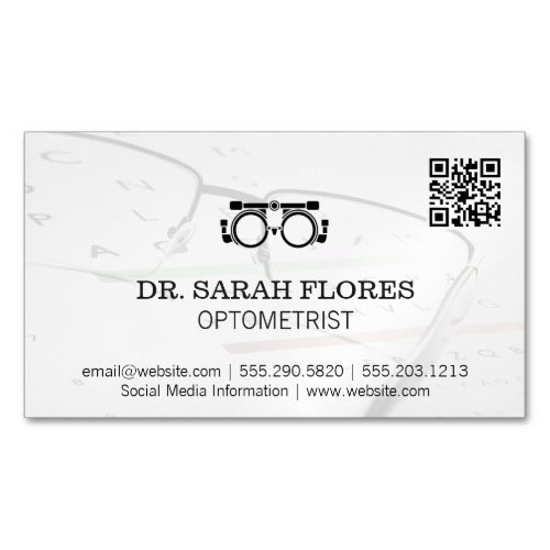 Prescription Glasses  Optometrist QR Code Business Card Magnet