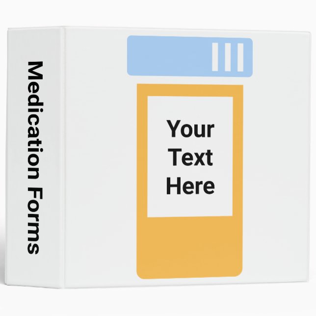 Prescription Medication Bottle- large 3 Ring Binder (Front/Spine)