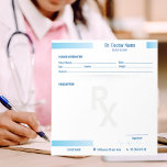 Prescription Pad Notepad – Editable Rx for Doctors<br><div class="desc">Create your own custom prescription with this editable prescription pad notepad – perfect for medical professionals and gag gifts alike. Featuring classic prescription pad styling, these pharmacy and doctor notepads include editable fields for the doctor's name, facility, patient info, and more. Ideal for use as a fun gift for doctors,...</div>