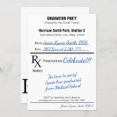 Prescription RX Medical Doctor Nurse Graduation Invitation (Front/Back)