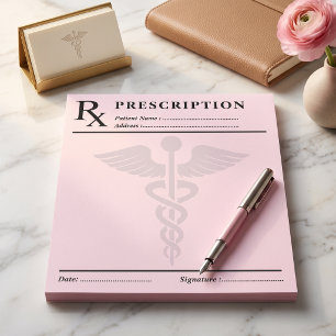 Prescription RX Pad Editable Doctor Caduceus