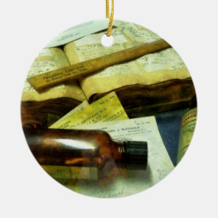 Prescriptions and Medicine Bottles Ceramic Ornament