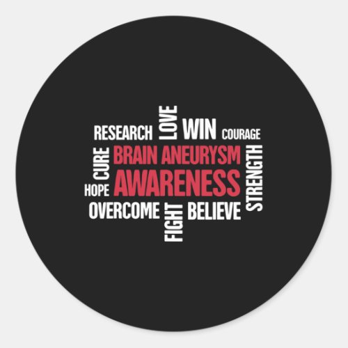 Present Brain Aneurysm Awareness  Classic Round Sticker