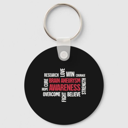 Present Brain Aneurysm Awareness  Keychain