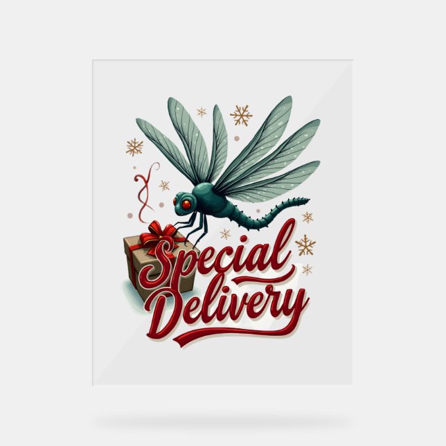 Present Delivery Dragonfly Acrylic Sign (Front)
