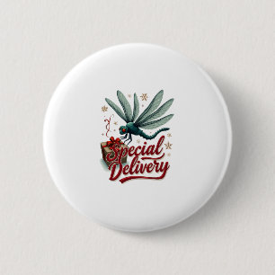 Present Delivery Dragonfly Button