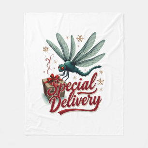 Present Delivery Dragonfly Fleece Blanket