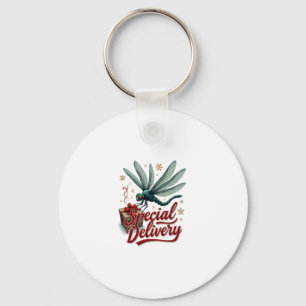 Present Delivery Dragonfly Keychain