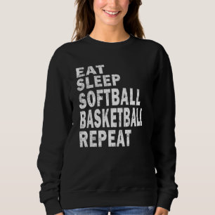 Present Eat Sleep Softball Basketball Repeat Boys Sweatshirt