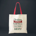 Present From Santa Personalized Christmas Gift Tote Bag<br><div class="desc">Bring a little extra charm this Christmas with these cute and festive christmas tote bags.</div>