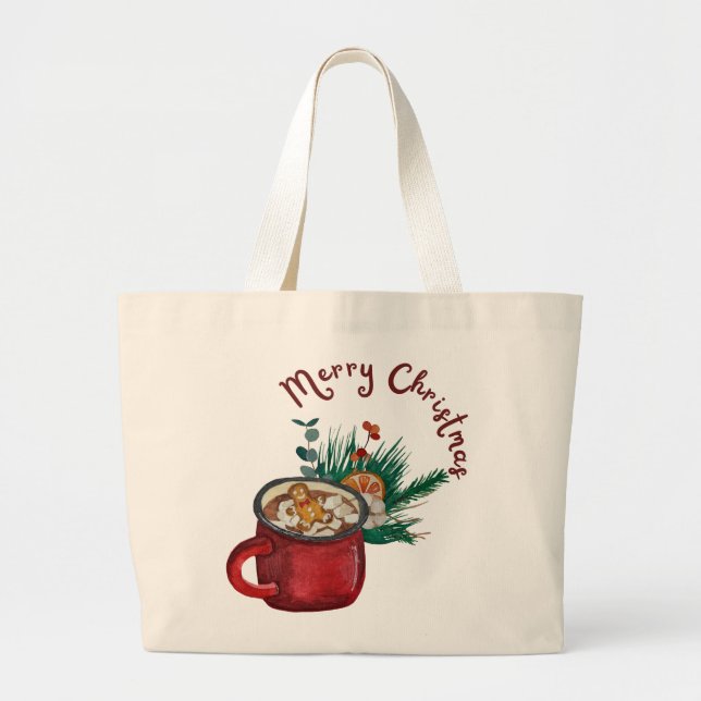 Present From Santa Personalized Christmas  Large Tote Bag (Front)