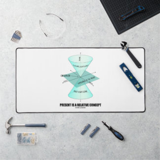 Present Is A Relative Concept Light Cone Physics Desk Mat