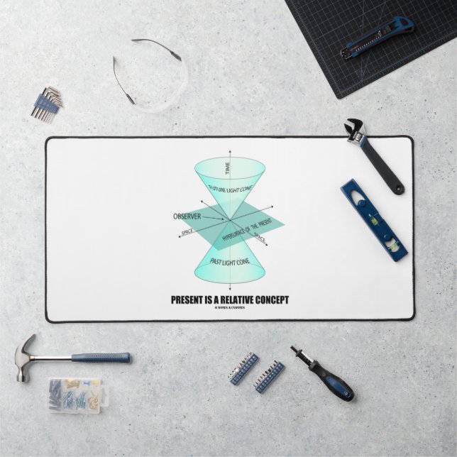 Present Is A Relative Concept Light Cone Physics Desk Mat (Workstation)