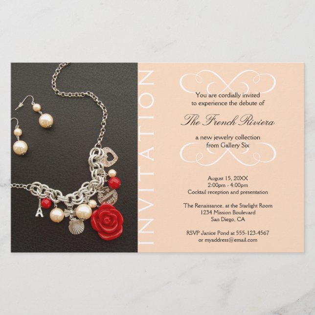 Present new luxury product elegant pink invitation flyer (Front)