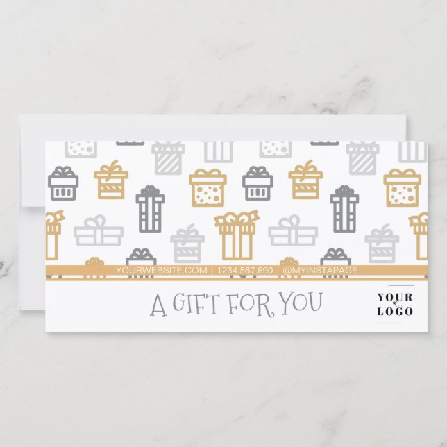 Present Pattern Business Logo Gift Certificate (Front)