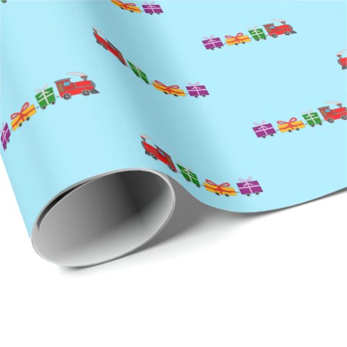 Present Train Wrapping Paper