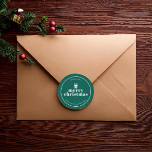 Present With A Bow Christmas Custom Classic Round Sticker