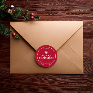 Present With A Bow Christmas Custom Classic Round Sticker